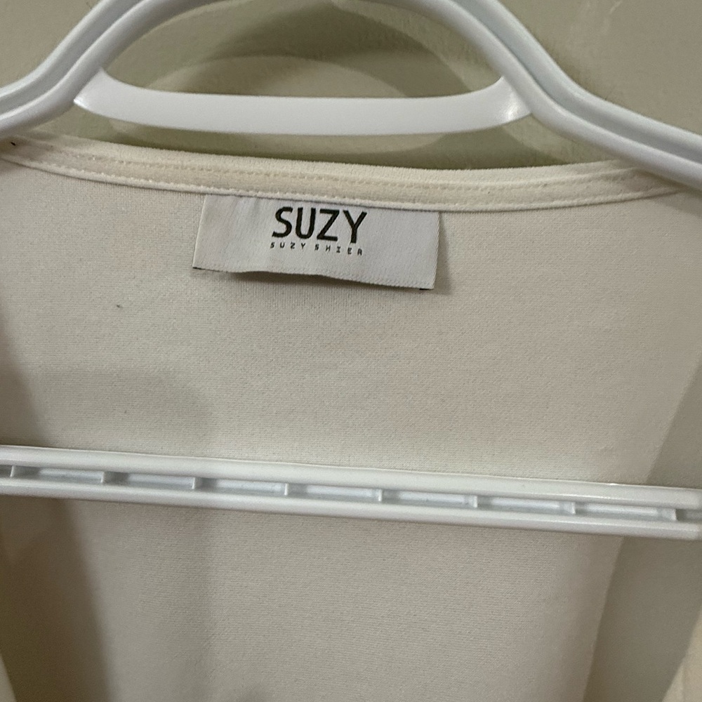 Suzy Shier Cream Open-Front Jacket - Picture 4 of 7